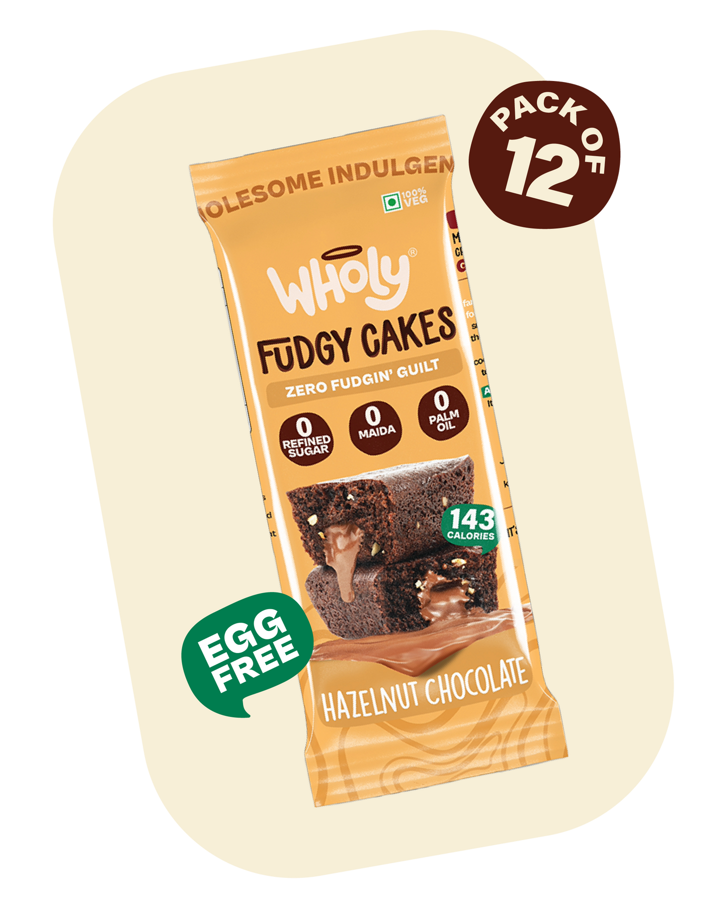 Hazelnut Chocolate Fudgy Cake (Pack of 12)