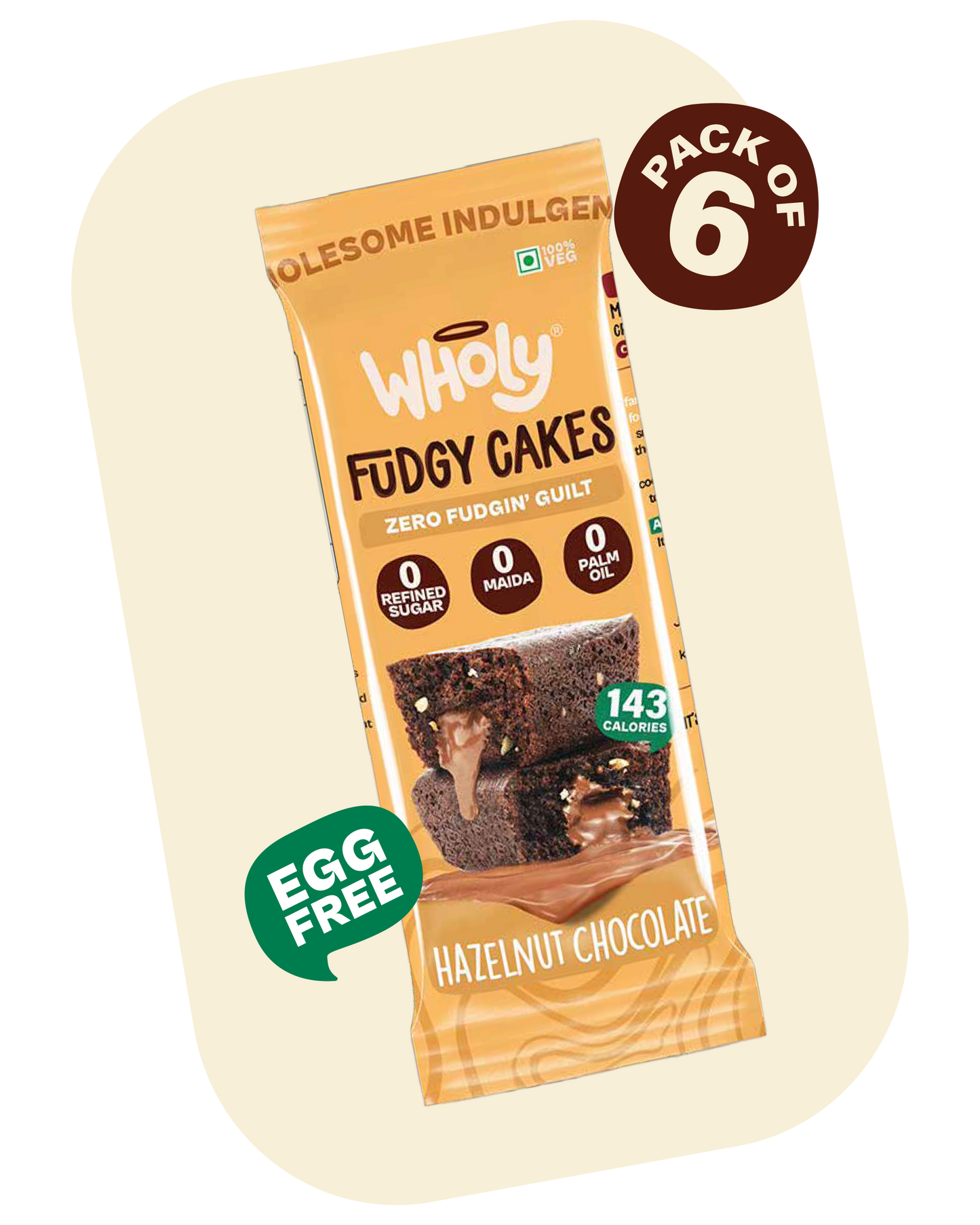 Hazelnut Chocolate Fudgy Cake (Pack of 6)