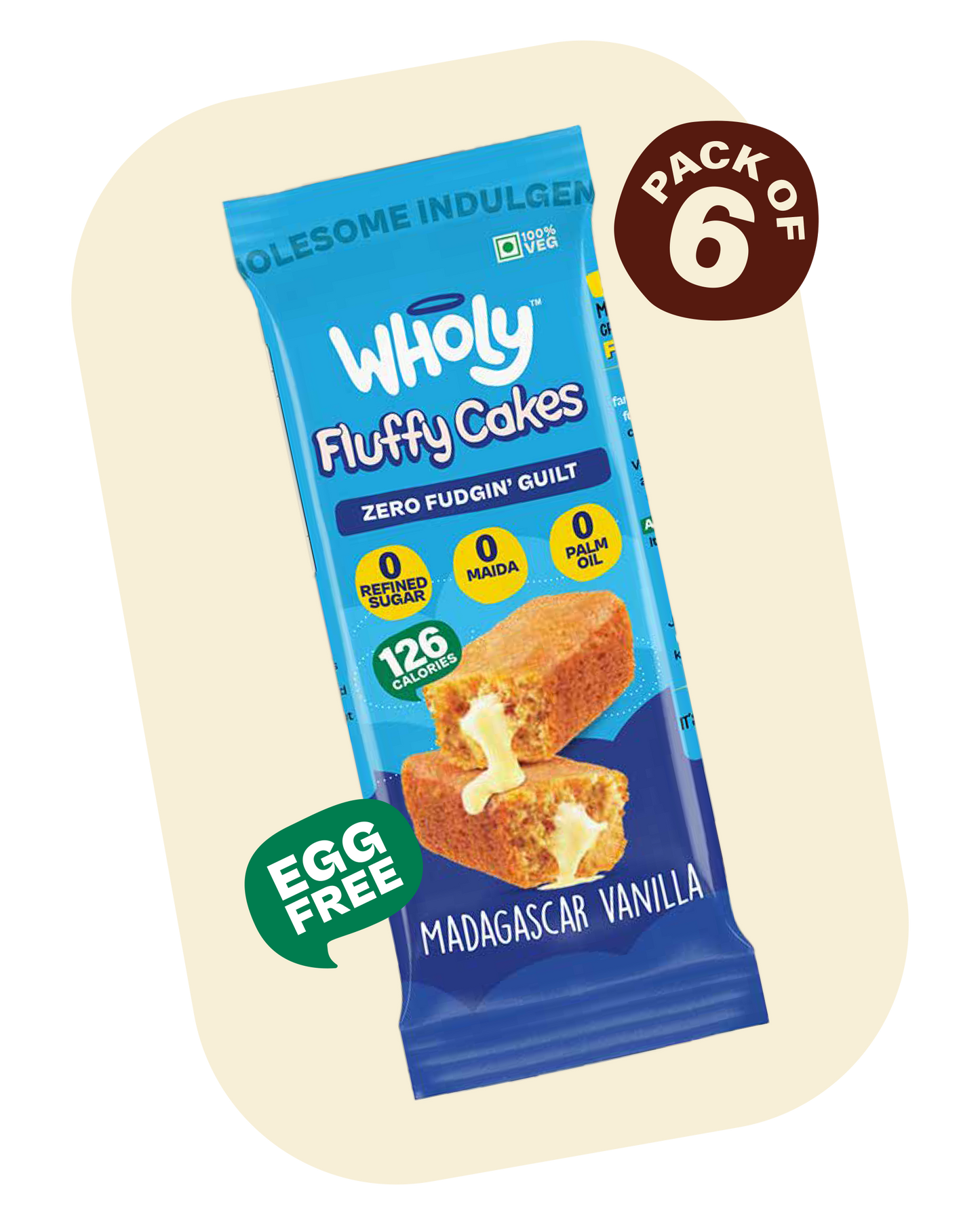 Madagascar Vanilla Fluffy Cake (Pack of 6)