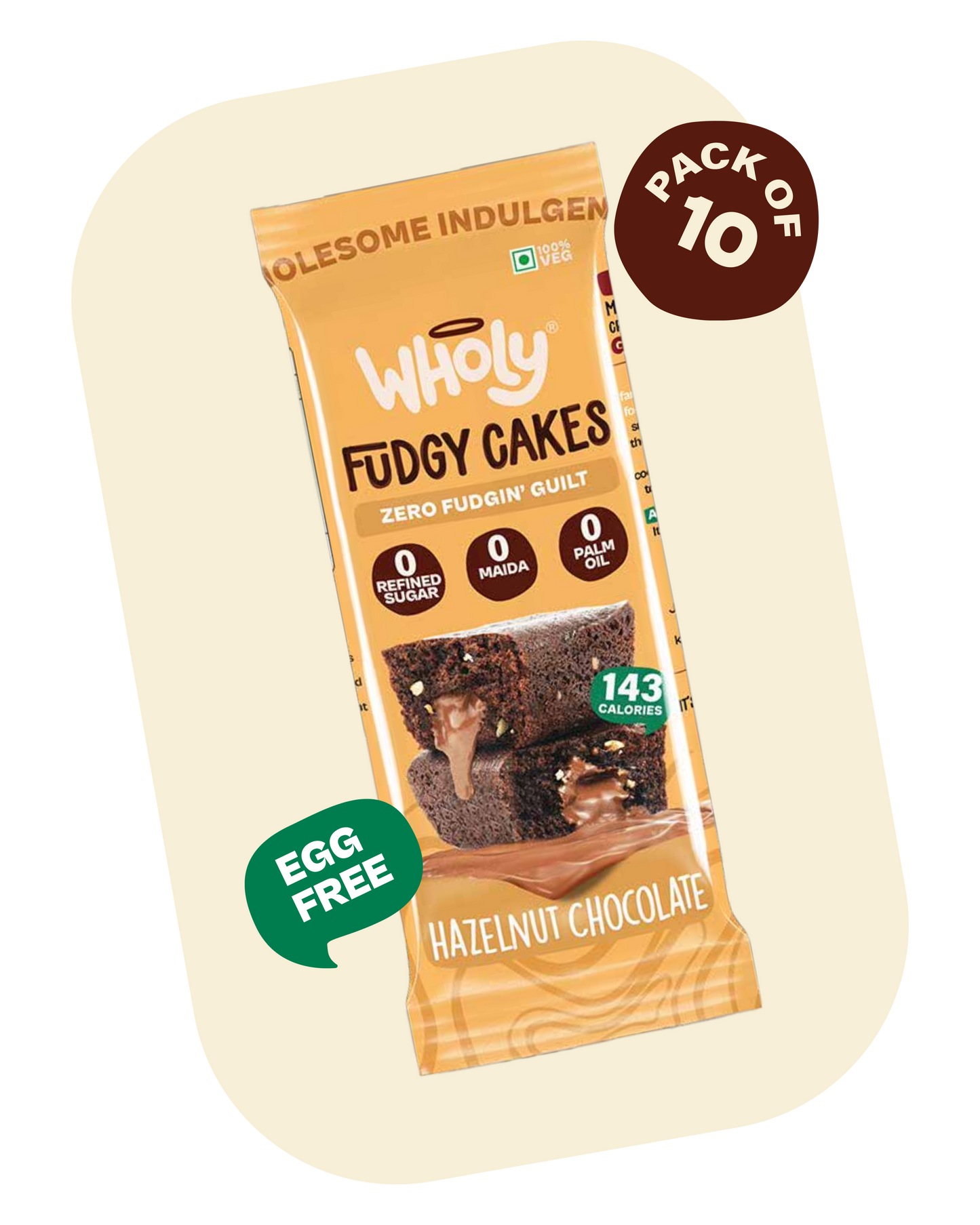 Hazelnut Chocolate Fudgy Cake (Pack of 10)