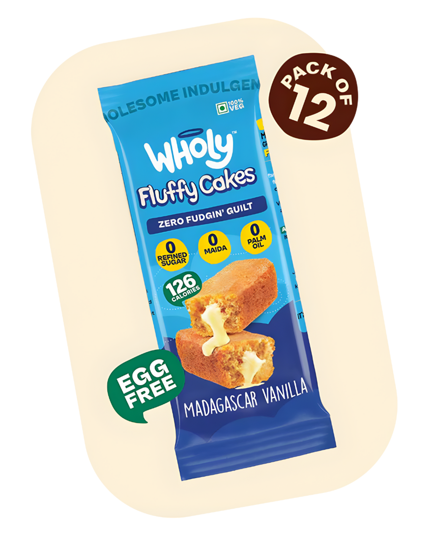 Madagascar Vanilla Fluffy Cake (Pack of 12)